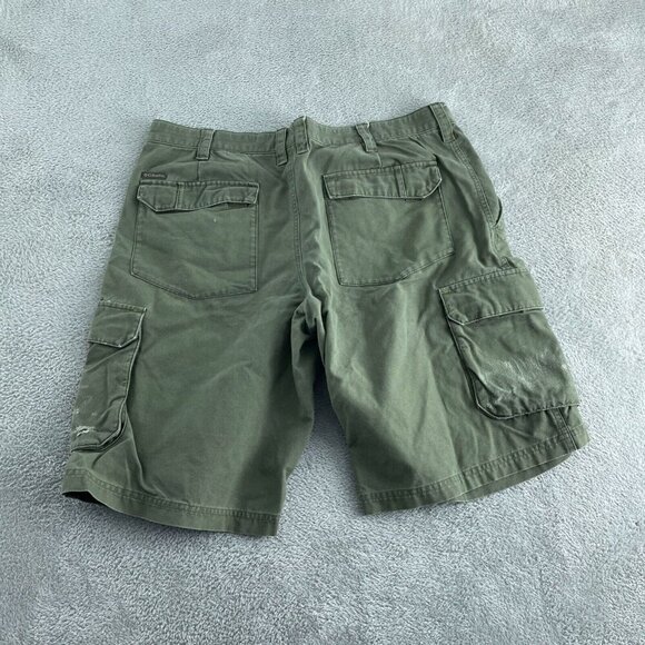Columbia Cargo Shorts Mens 36W 12" Green Cotton/Polyester Casual Outdoor 5714 - Picture 2 of 11